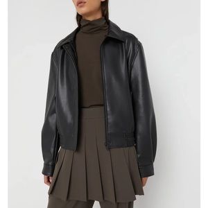 VEGAN LEATHER BOMBER JACKET